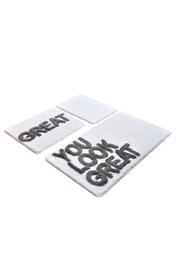 Mijölnir Juego de Alfombras de Baño Great - White (3 Piezas)